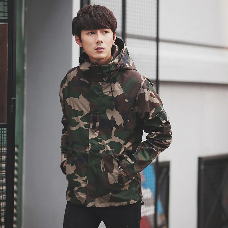 Новое поступление 2019 камуфляжная куртка с капюшоном Мужская модная повседневная
