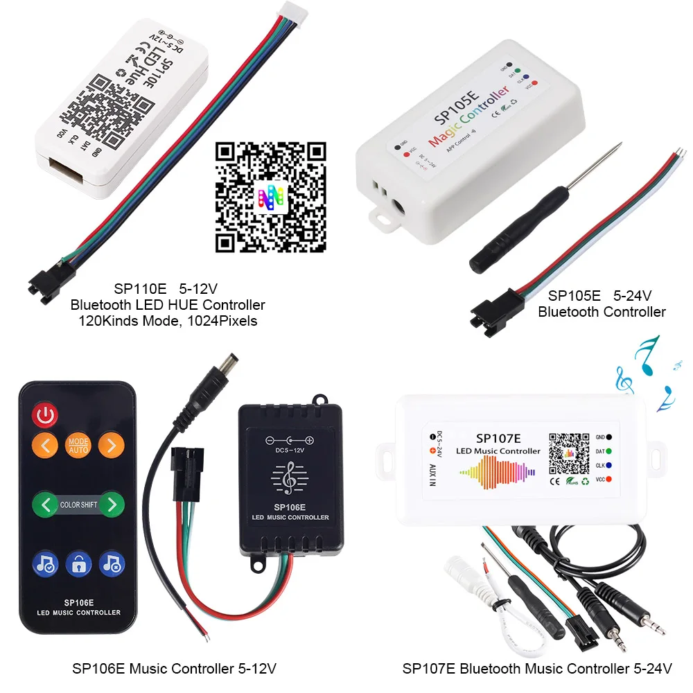 5 24 В ws2811 ws2812 контроллер Bluetooth музыка Wifi RF мини пиксельный для светодиодной