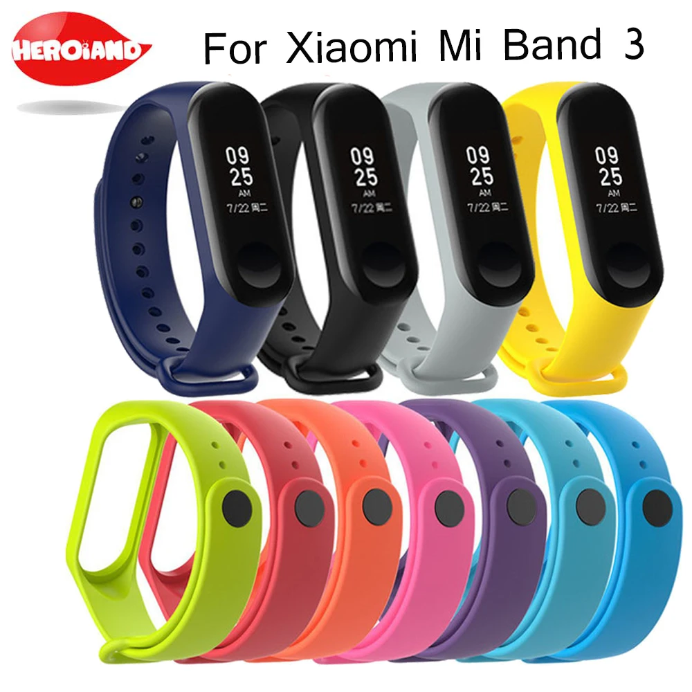 Спортивный ремешок для Xiaomi Mi Band 3 силиконовый браслет xiaomi mi band аксессуары Miband |