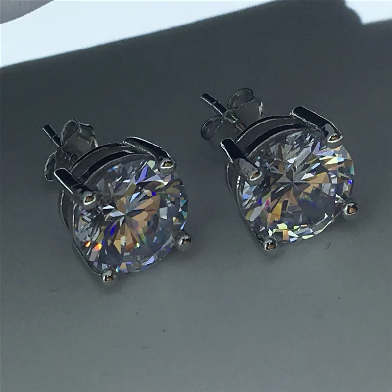 Модные теннисные Earrring 9 мм AAAAA Циркон cz 925 серебро обручальные серьги гвоздики для