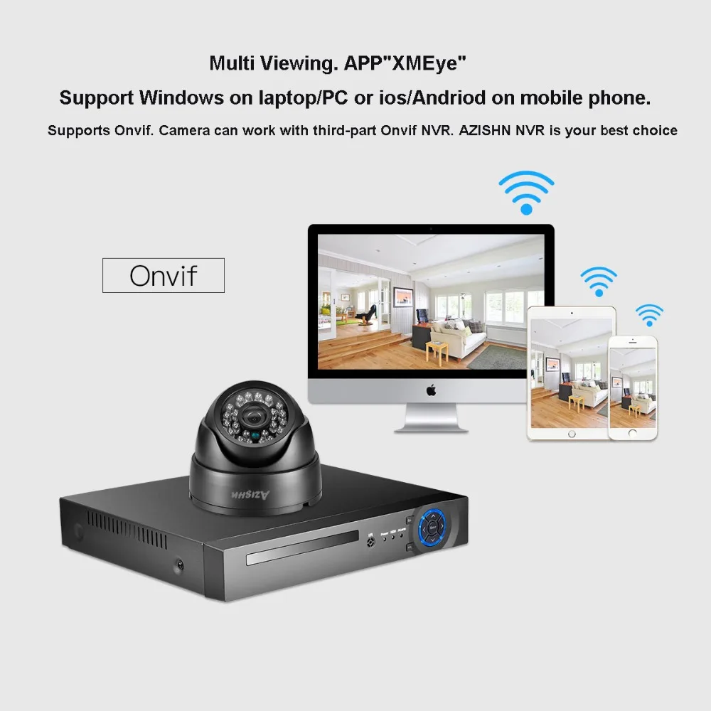 Новая IP-камера H.265 2 МП в режиме реального времени 25fps 1080P 24IR LEDS Securiy HD сетевая