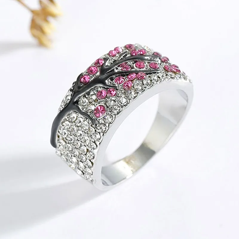 Женское кольцо в виде цветка сливы с фианитом|Обручальные кольца| |