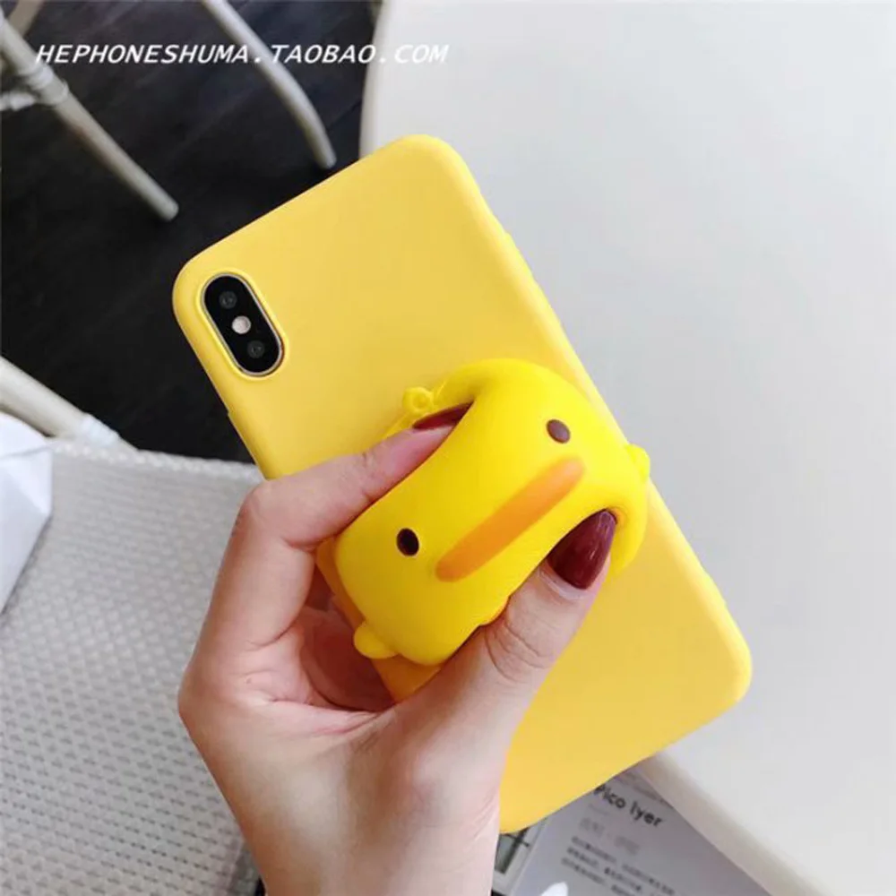 3D желтый держатель Утка чехол для OPPO F3 F7 F9 F11 Pro Reno 10x Zoom R9s R11S Plus R15X R17 мягкий