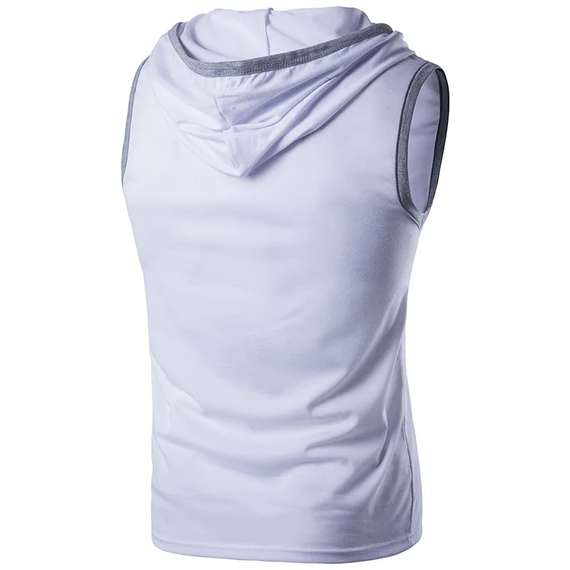 Sleeveles Толстовка Кофты для Мальчиков Мужчины 2017 Новая Мода Марка Твердые Хлопка с