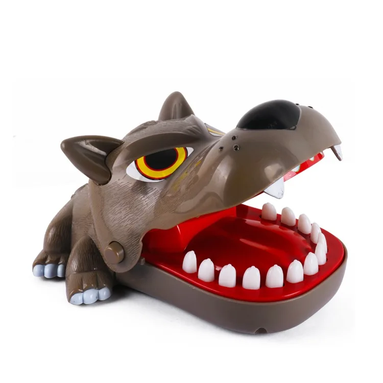 

Grey Wolf Parent-Child Interactive Bite Finger Party Game Gift Novel and Interesting Children Family Hoax Desktop Challenge Toy