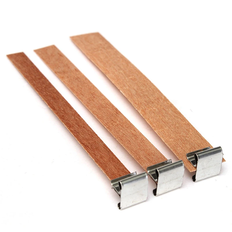 

10/20/40Sets 13mm x 60mm Candle Wood with Sustainer Tab Candles Core Candle Making Supply Soy Parffin Wax for DIY Candle Making