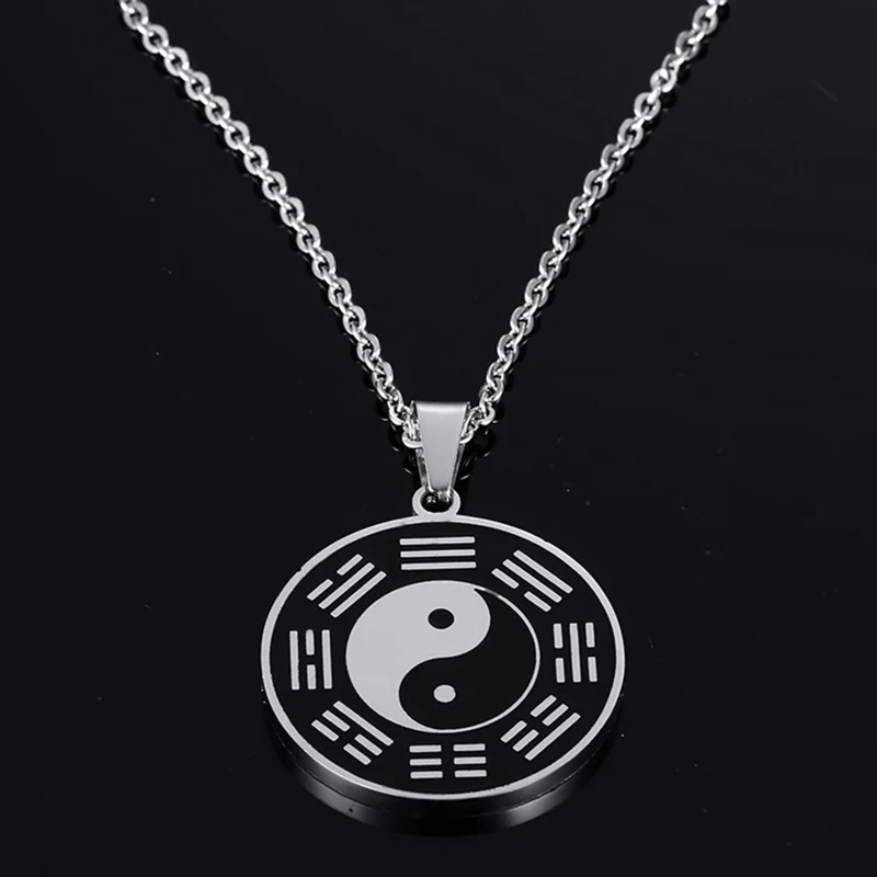 Кулон из нержавеющей стали Yin Yang Circle металлическая бирка китайский кулон Tai Chi Bagua