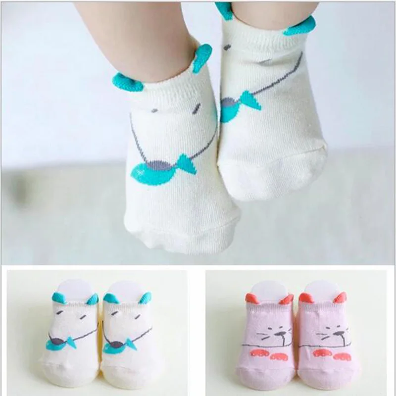 Детские носки носки-тапочки для малышей новорожденных хлопковые с рисунком