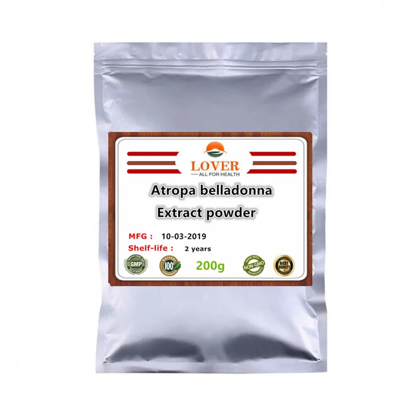 200g 100-1000gPure экстракт Атропы белладонны порошок, белладонна, белладонн, Гиосциамин, атропин, скополамин порошок для фитотерапии - Цвет: 200g