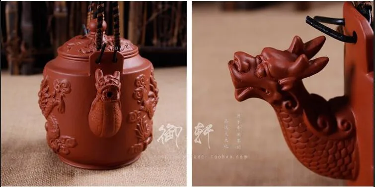 780 мл Дракон Чай pots фиолетовый глины Чай горшок Zisha Чайник Китайский кунг-фу Drinkware большой Ёмкость Чай чайник Керамика чай комплект