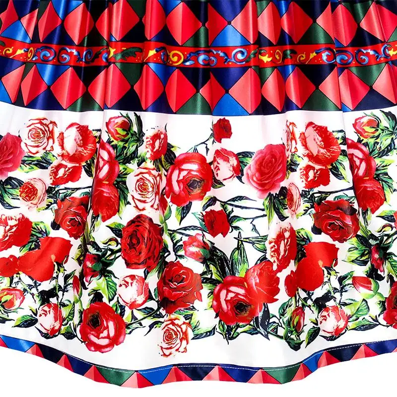 Sunny Fashion платья для девочек Сбор винограда Цветок Поместиться и клеш день