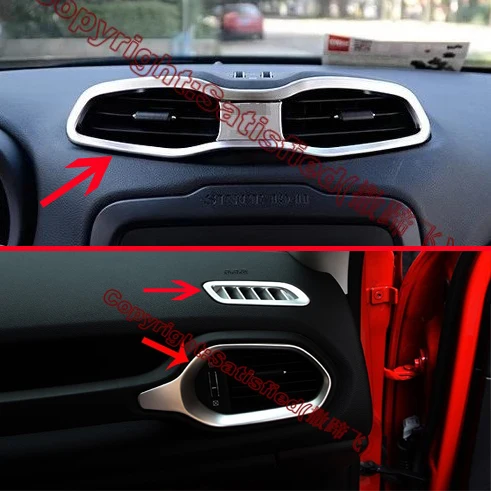 

ABS Pearl Chrome Interior Air-Condition Vent Outlet Cover Trim For JEEP Renegade 2015 2016 2017