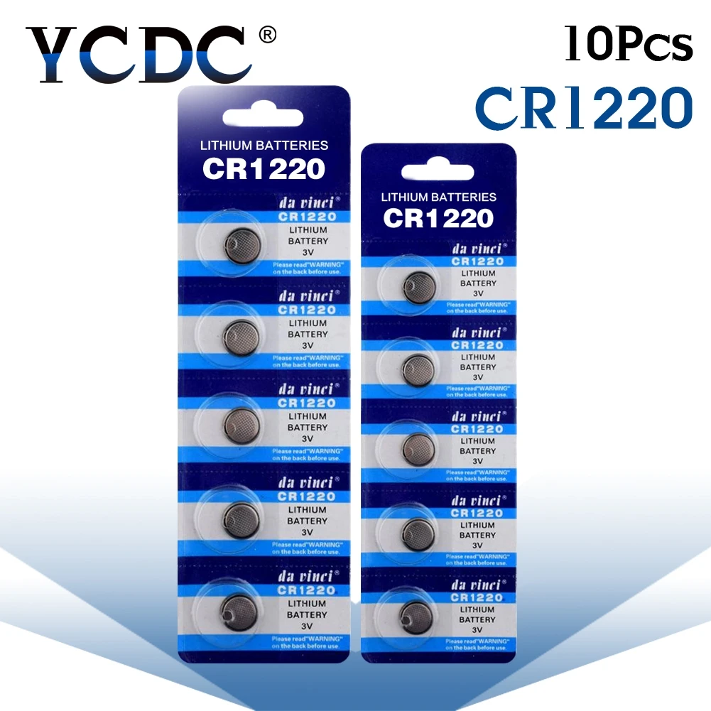 10 лампочек CR1220 литиевая батарейка DL1220 BR1220 LM1220 батарейки 3 в CR 1220 для часов