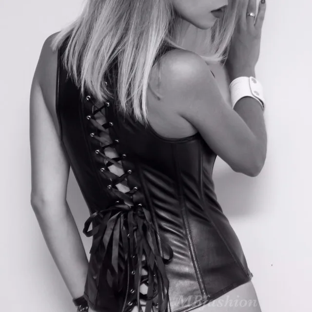 Rosetic бюстье Корсеты женские осенние готические черные ремни на шнуровке панк