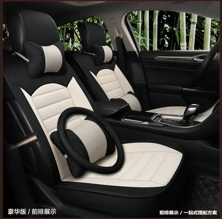 Льняные материалы автомобильные чехлы на сиденья для toyota volkswagen RAV4 skoda rapid Lexus ES IS LS RX NX LX Prado Kia авто аксессуары для автомобиля-sty