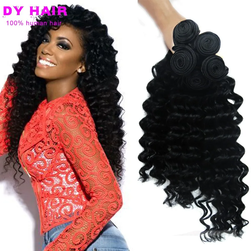 Unprocessed Virgin Jerry Loose Deep Wave Hair With Closure 5 Bundles Curly hair extension with closure |