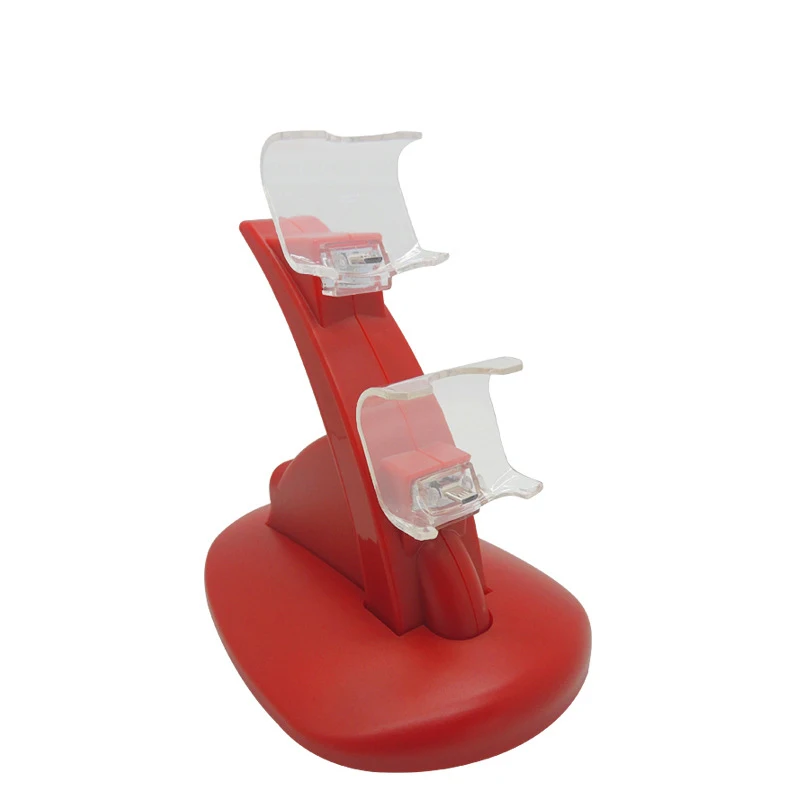 USB двойное зарядное устройство для геймпада игровой контроллер блок питания зарядная станция Подставка для sony Playstation 4 PS4 Pro Slim dualshock 4 - Цвет: Red