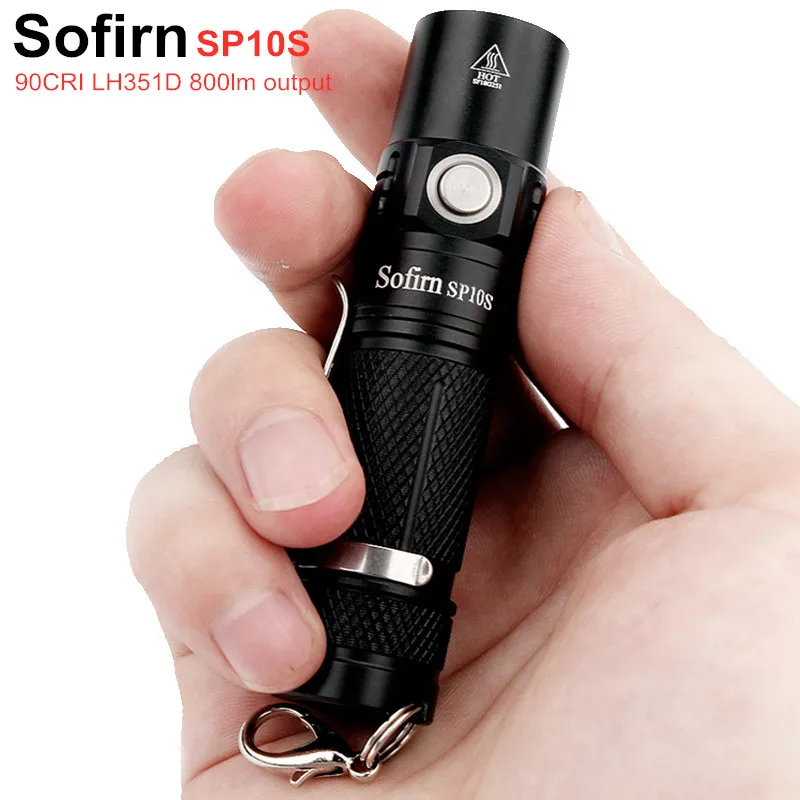 Sofirn SP10S светодиодный фонарик AA 14500 Карманный свет 90 CRI LH351D 800lm брелок тактический