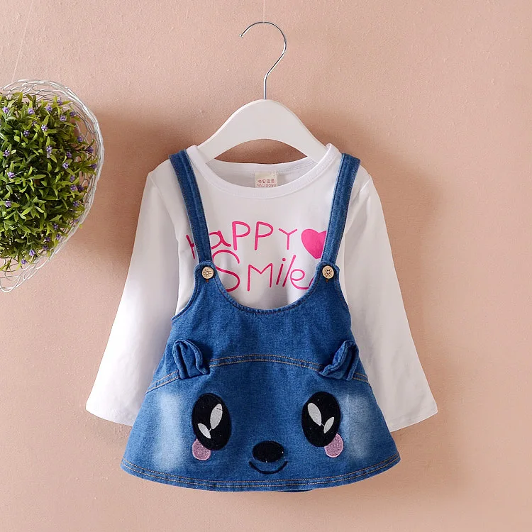 2018 Корейский детский осенний Новый хлопковый костюм для девочек детей милый 2