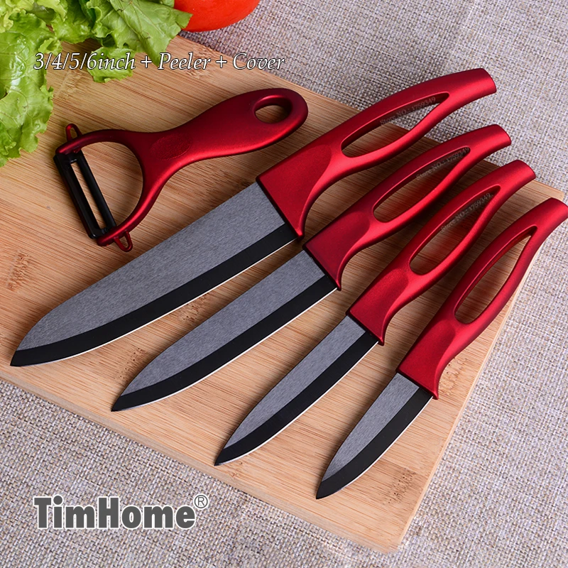 Timhome Марка 5 &quotНарезки Ножом + 6 дюймов Керамический Нож Шеф-Повара Набор с