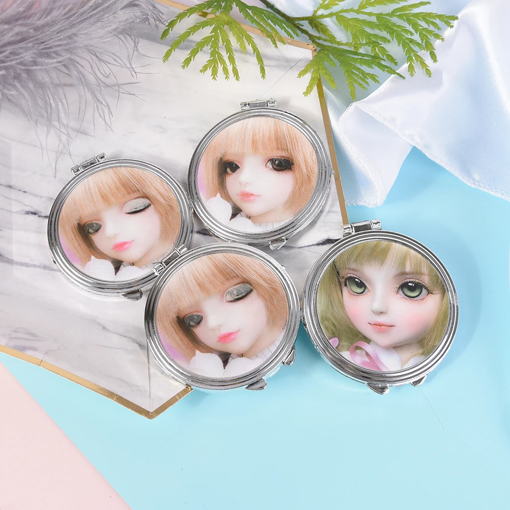 Heart Shaped Design Mini Pocket Fodable Double Sided Round Mirror Makeup Cosmetic Compact Mirrors Random | Красота и здоровье