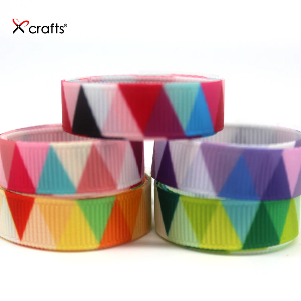 PPCrafts 3/8 &quot10 мм Grosgrain лента с принтом треугольник для поделок своими руками Hairbow