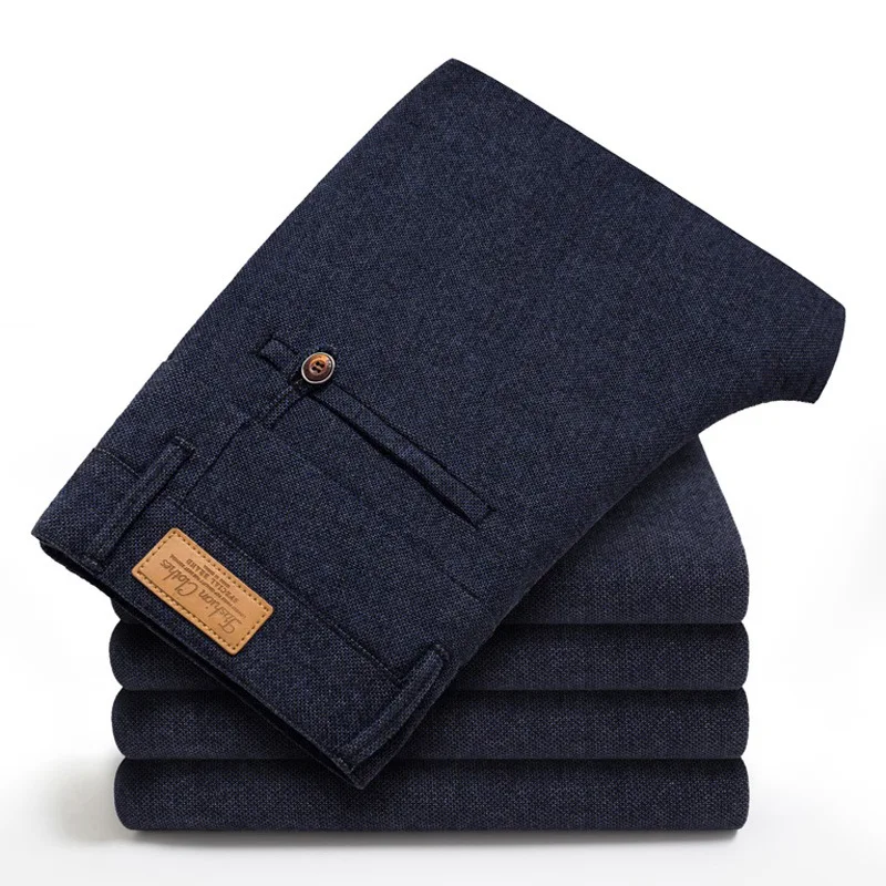 911 blue Autumn New Men's Slim Casual Pants Fashion Elasticity Business Black Trousers Male Brand Clothes Pantalones De Hombre - Цвет: 911 blue