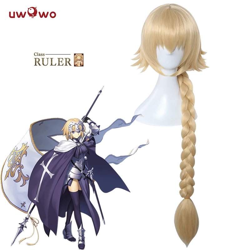 UWOWO Jeanne d'Arc парик Fate/большой заказ волос 90 см длинные золотые термостойкие