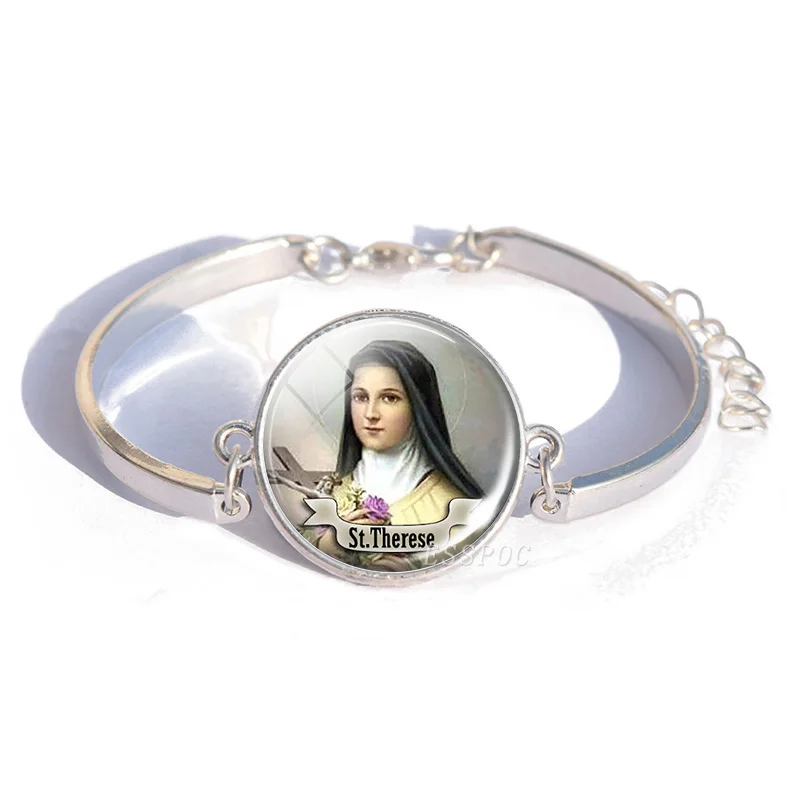 Девы Марии стеклянный браслет из кабошона ST JUDE/St Michael/St Therese/браслет с Иисусом