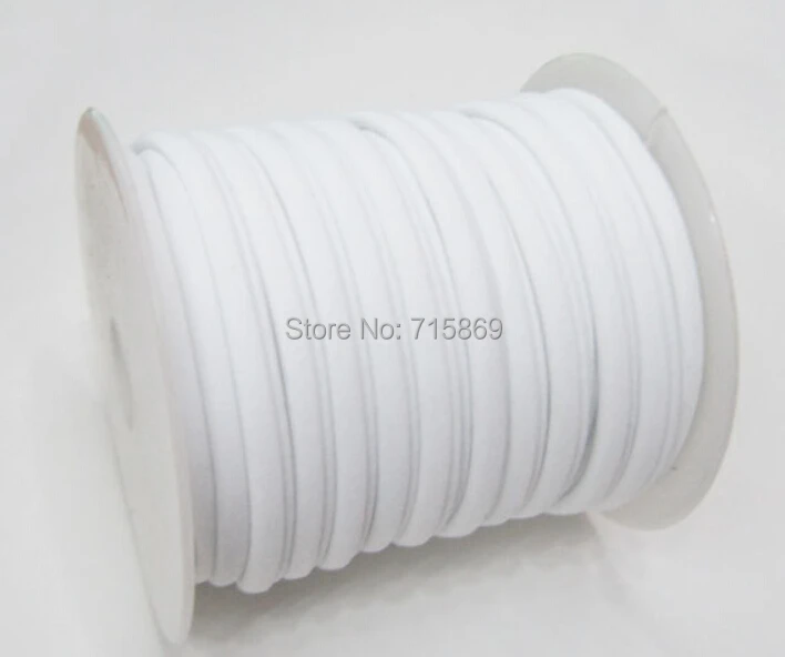 Бесплатная доставка 5 мм 20 метров Белый эластичный шнур из лайкры Простроченный