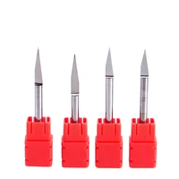 huhao 1pcs 4mm engraving bits precision grinding v shape carbide pcb milling cutter cnc router bit machine accessories