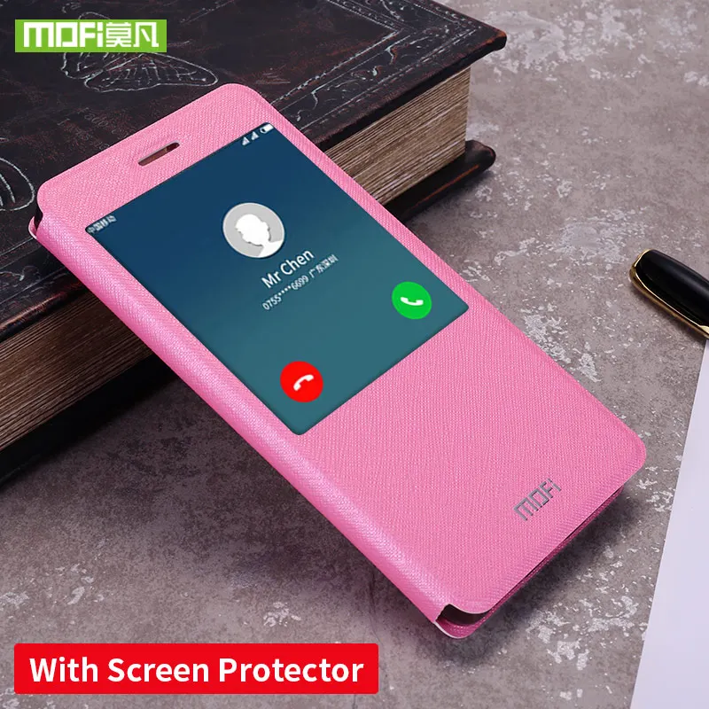 pink W protector MOFI для Xiaomi Redmi Note 4x чехол для Xiaomi Redmi Note 4x Pro Чехол Силиконовый Флип кожаный 360 для Xiaomi Redmi note4x чехол - Цвет: pink W protector