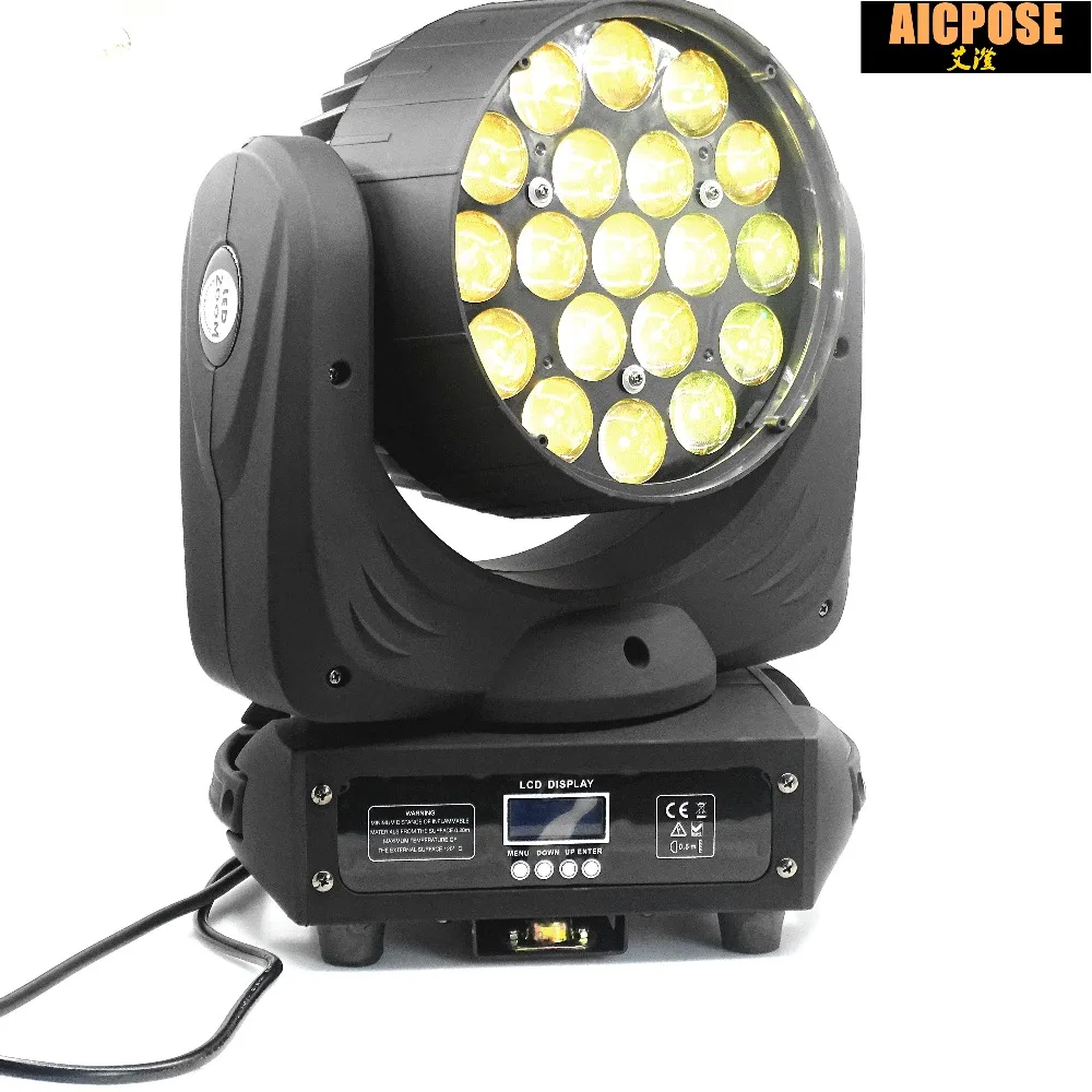 Светодиодный сценический прожектор DMX512 4 в 1 19 х15 Вт RGBW с приближением и мойкой