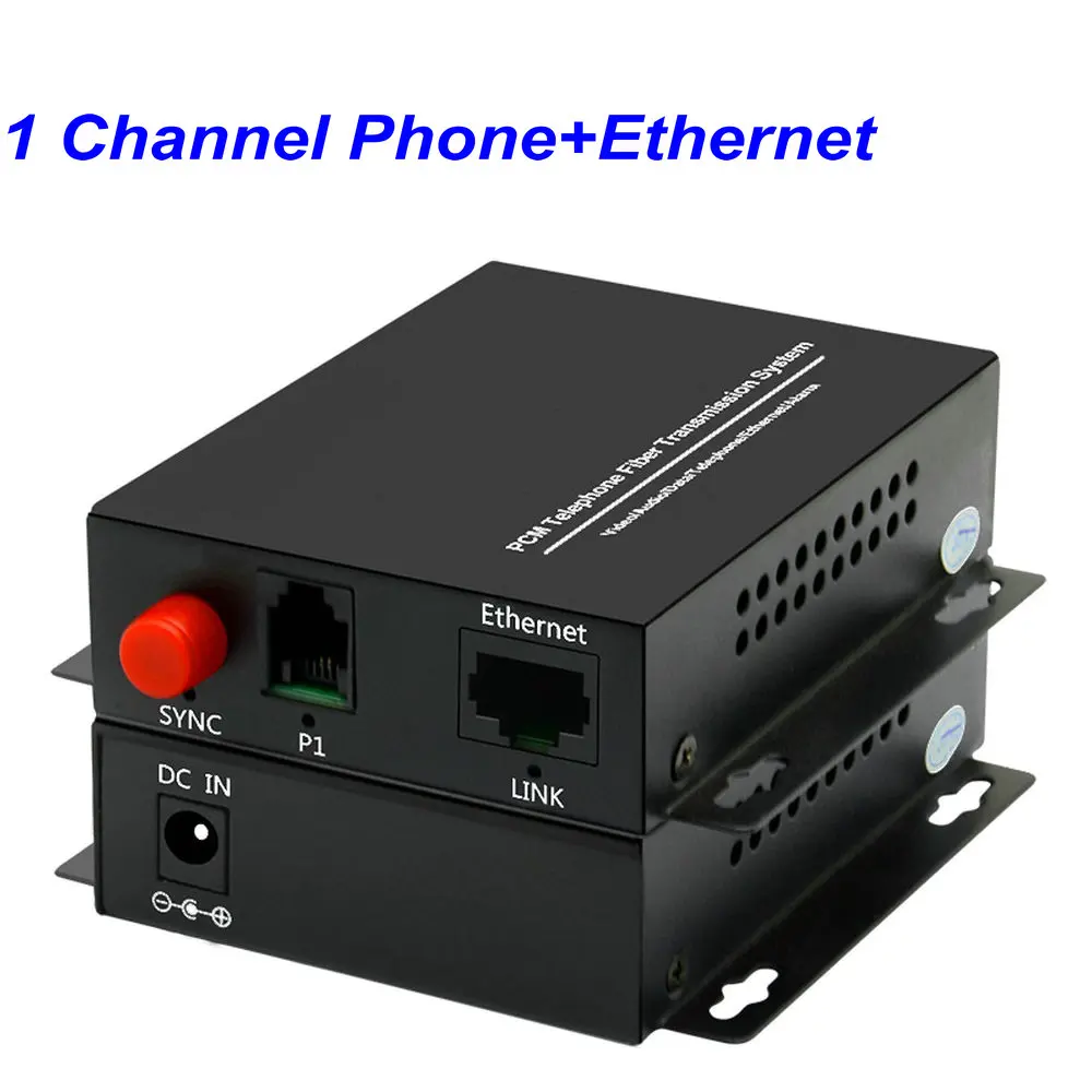 1 Pair 1 Channel -PCM Voice Tel Over Fiber Optic Multiplexer Extender with 100M Ethernet,Support Caller ID and Fax Function