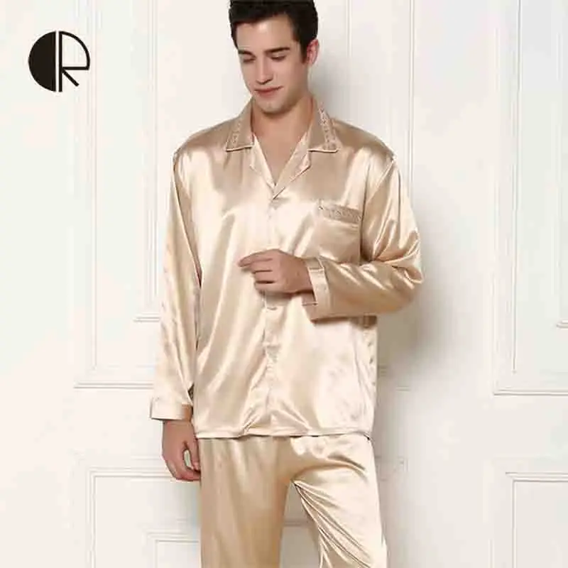 Новое поступление летняя женская и мужская Высококачественная Шелковая пижама