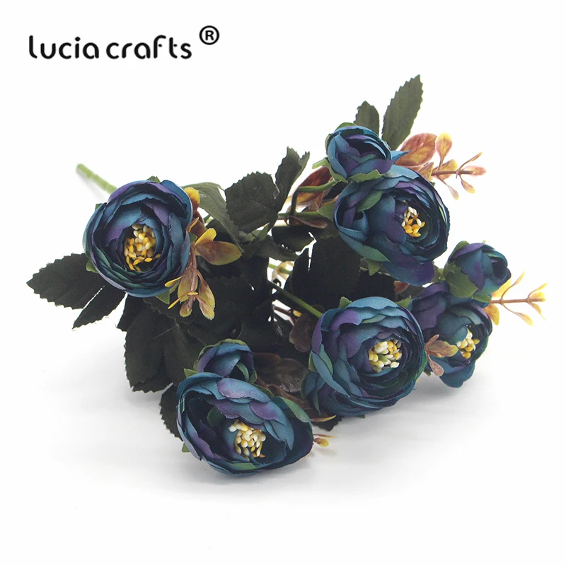 Lucia crafts 1 пачка 28 см шелковая ткань искусственная чайная роза искусственный букет цветов для свадебной вечеринки украшения дома DIY A0313