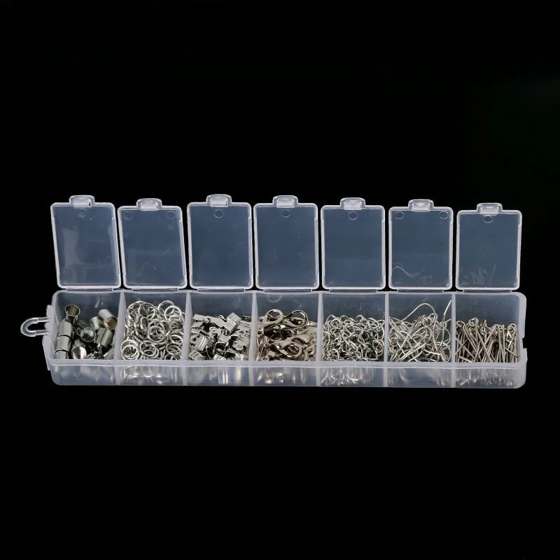 Hot-300pcs кольцо для прыжков с обжимным концом, удлиняющая цепочка с застежкой-лобстером, серьги, крючок, булавка для глаз, ювелирное изделие