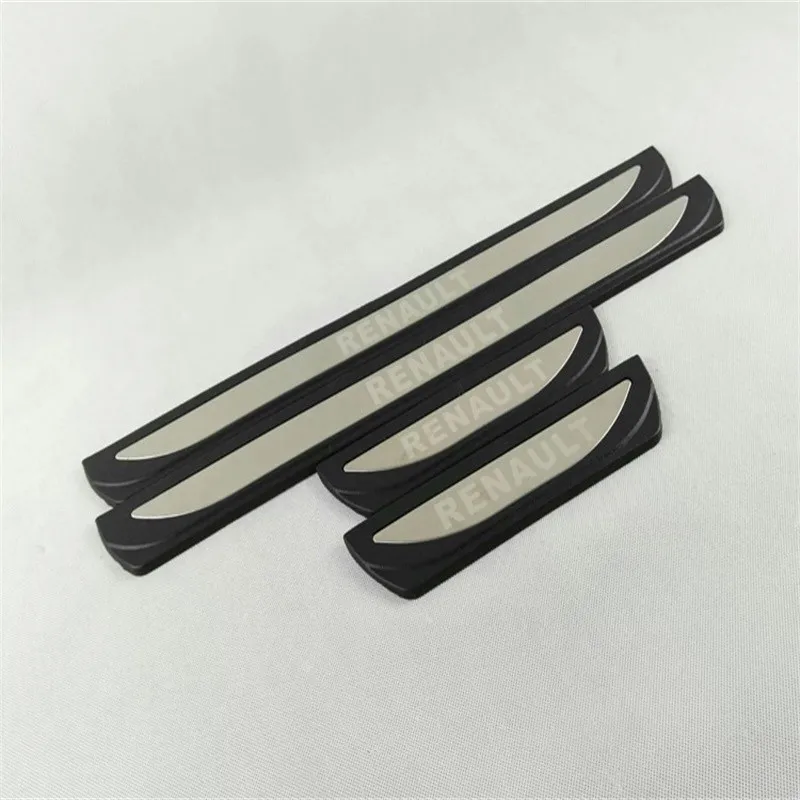 

For Renault Kadjar External Door Sill Scuff Plate Protector Plastic with stainless steel Car-Styling year 2015 2016 4pcs/set