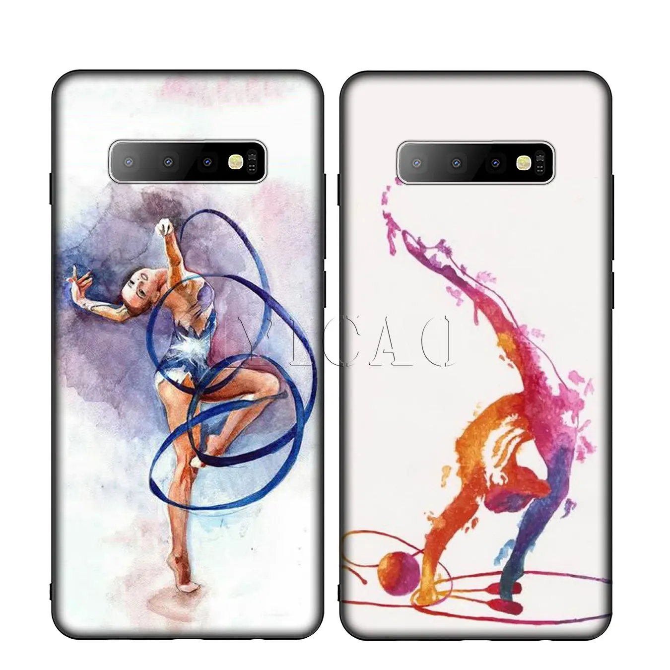 Спортивный гимнастический силиконовый мягкий чехол с рисунком для Samsung Galaxy S20 S10 S9