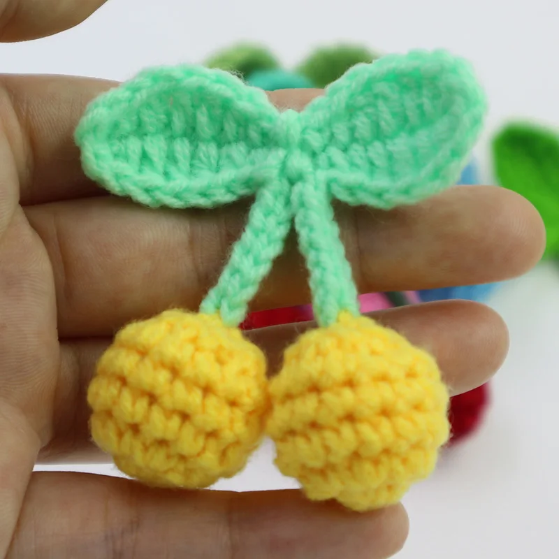 Wholesale(50 pieces/lots) Handmade DIY Knitting Craft Cotton Yarn Cherries Design for Clothing Sweater Decoration Accessories | Дом и сад