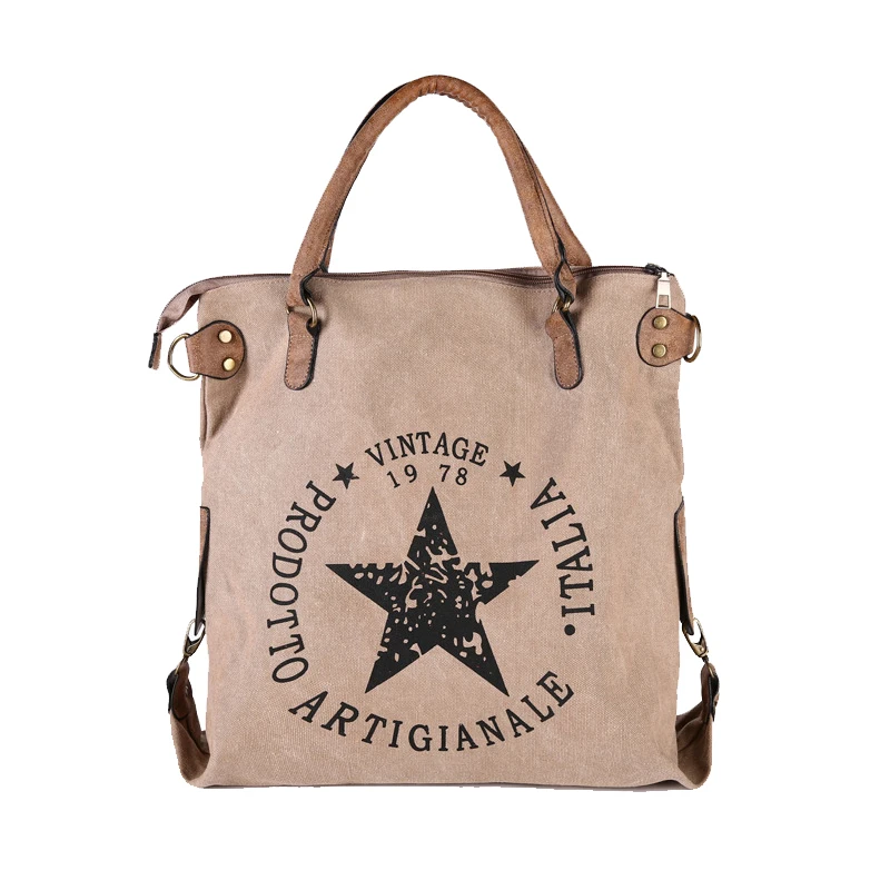 Новинка 2017 года Дизайн зима-осень холст сумки Для женщин Винтаж звезда печати