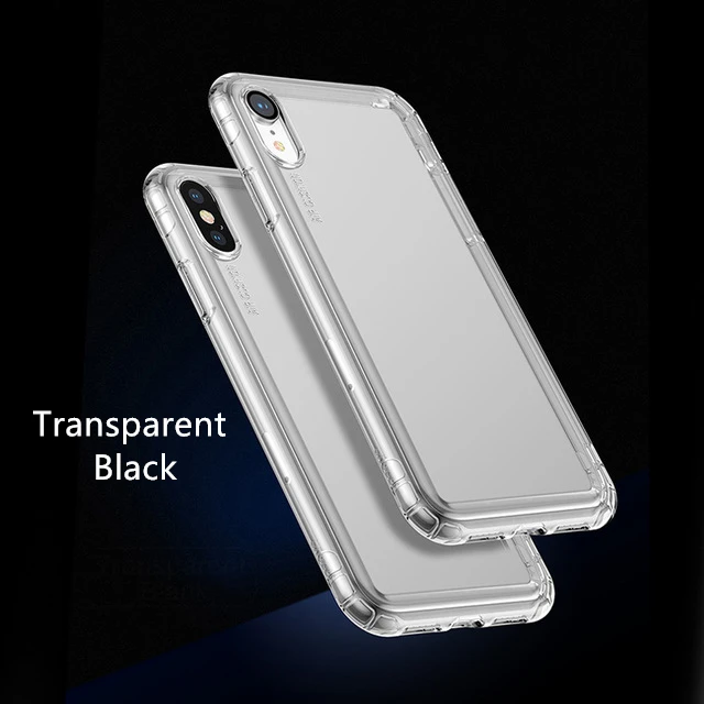 Transparent Black Противоударный чехол для телефона Baseus для iPhone Xs, XR, Xs, Max, Прозрачная мягкая защитная задняя крышка из ТПУ для, новые аксессуары для iPhone, чехол - Цвет: Transparent Black