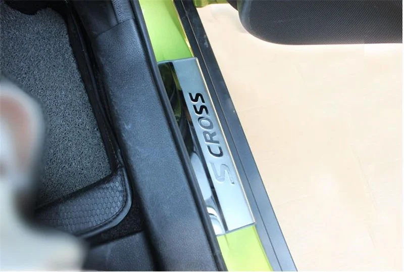 4 шт. Накладка на порог двери из нержавеющей стали для Suzuki SX4 S Cross 2014 2015|car styling|protector