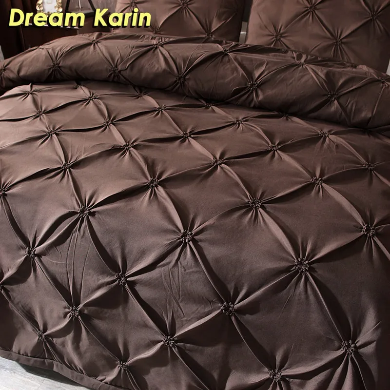 Dream Karin, классический черный, белый цвет, Одноцветный Комплект постельного белья, роскошное постельное белье для взрослых, пододеяльник с наволочкой