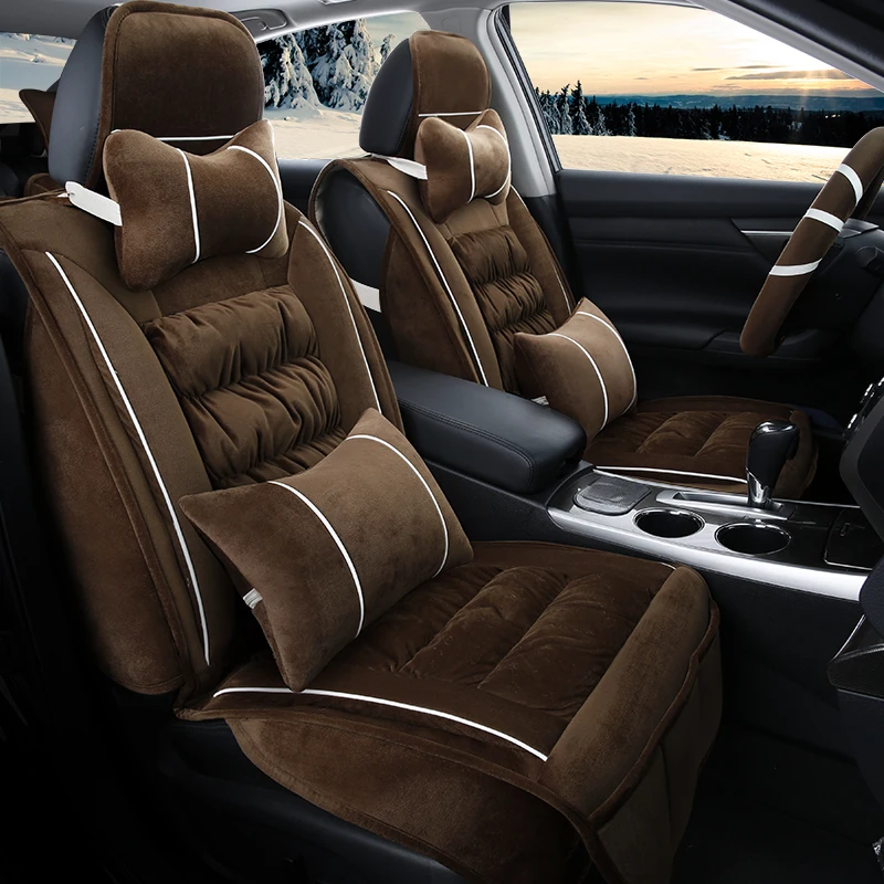 

3D Winter Plush Car Seat Cover Cushion For Porsche Cayenne SUV 911 Cayman Macan Panamera,High-fiber Leather,