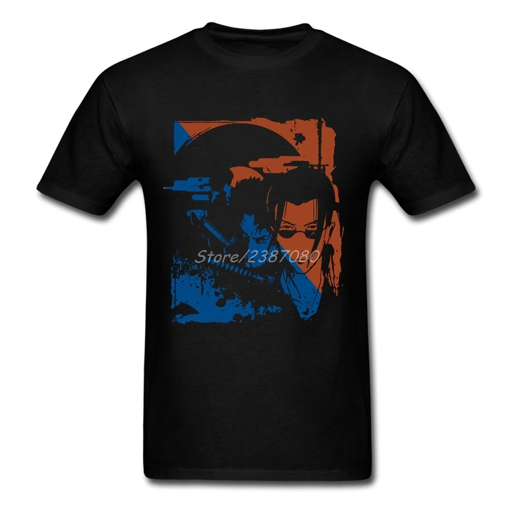 Футболка Fuu Mugen Jin Samurai Champloo Мужская стильная тенниска из хлопка с круглым вырезом