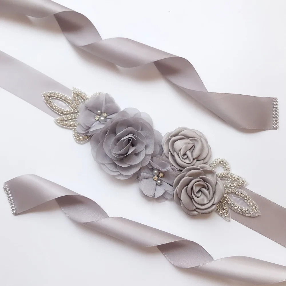 Women Wedding Belt Rhinestone Big Flower Accessories Many Colors Bridal Sashes Belts For Dress Party | Свадьбы и торжества
