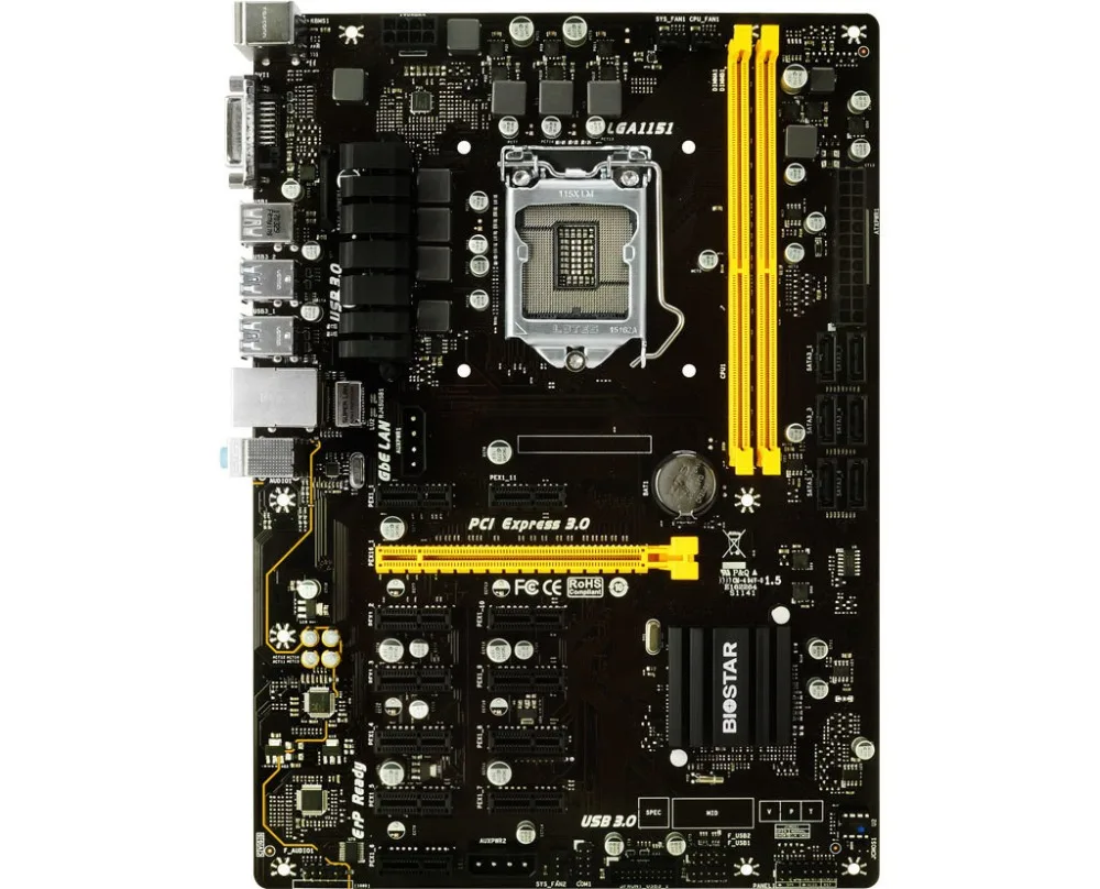 TB250-BTC PRO в коробке 12 PCIE для Biostar TB250-BTC TB250 1151 DDR4 плата для майнинга(Альтернатива H81 BTC PRO TB85 H81
