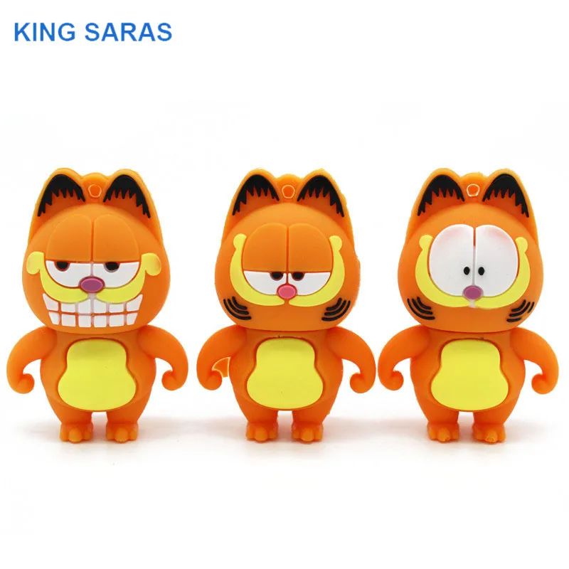 Usb флеш-накопитель KING SARAS 64 GB Mini cute Garfield usb 2,0 4 GB 8 GB 16 GB 32 GB флешка, подарок