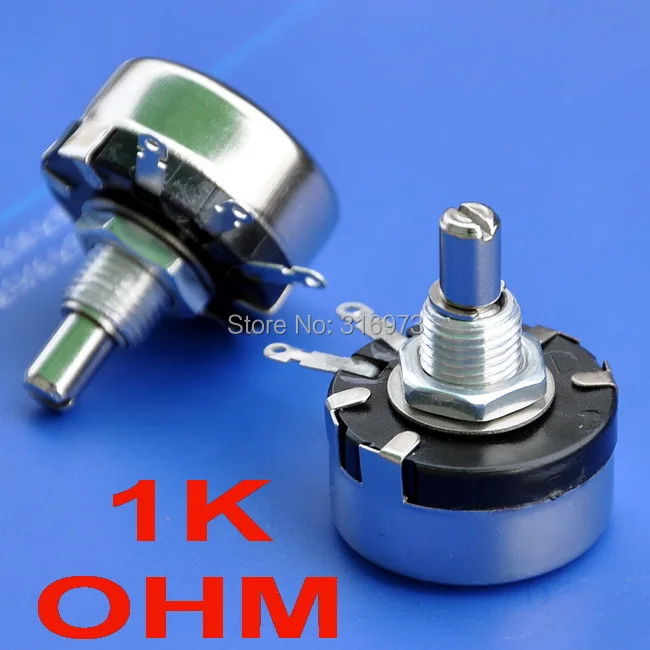 (50 шт./лот) 1K Ом 1 Вт проволочный роторный потенциометр WX110(010) Горшки Вт.|rotary